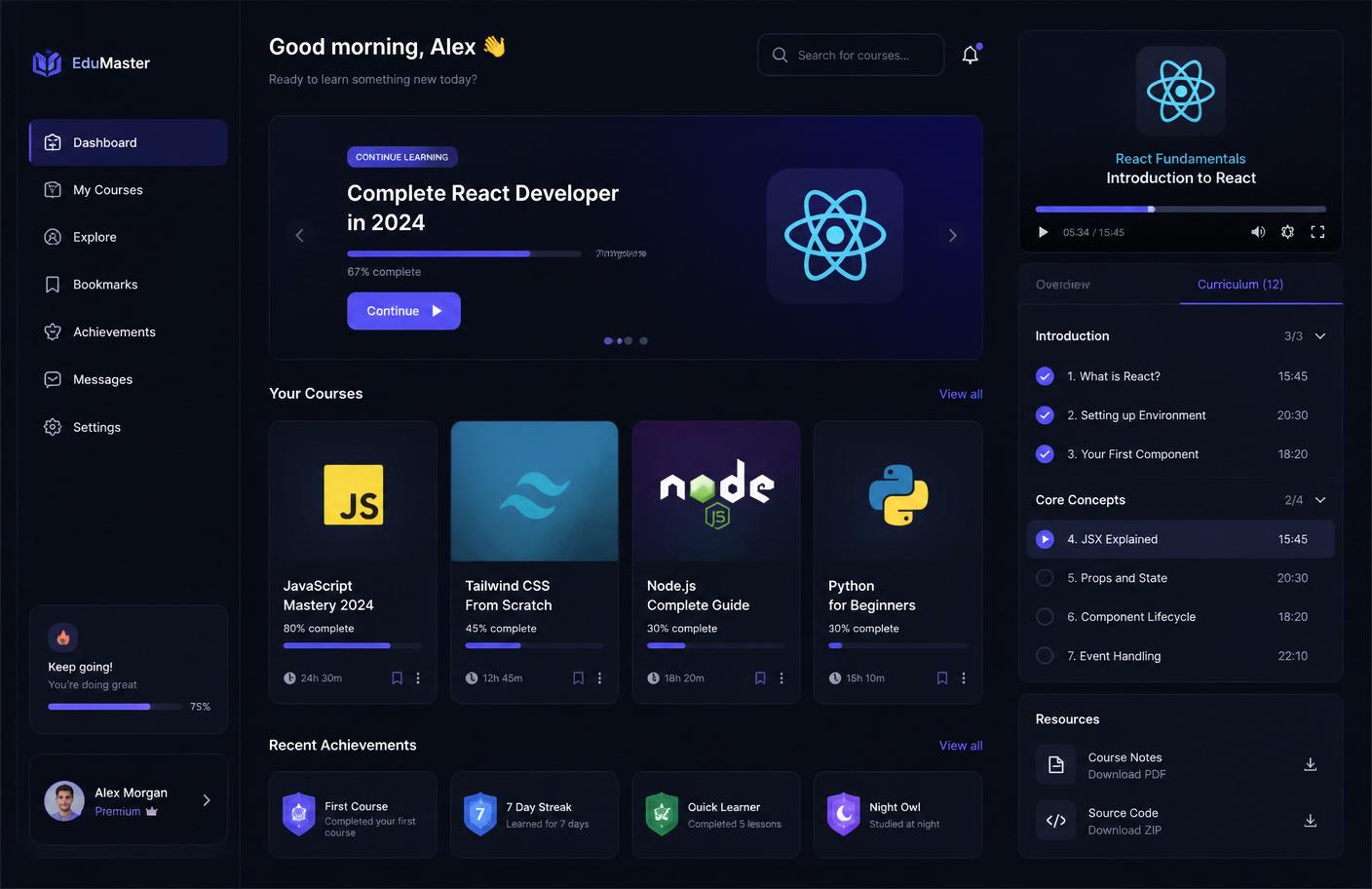 EduMaster — Continental learning platform